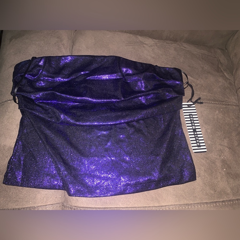NWT Haute Monde Sparkling Violet Crop Top - Small